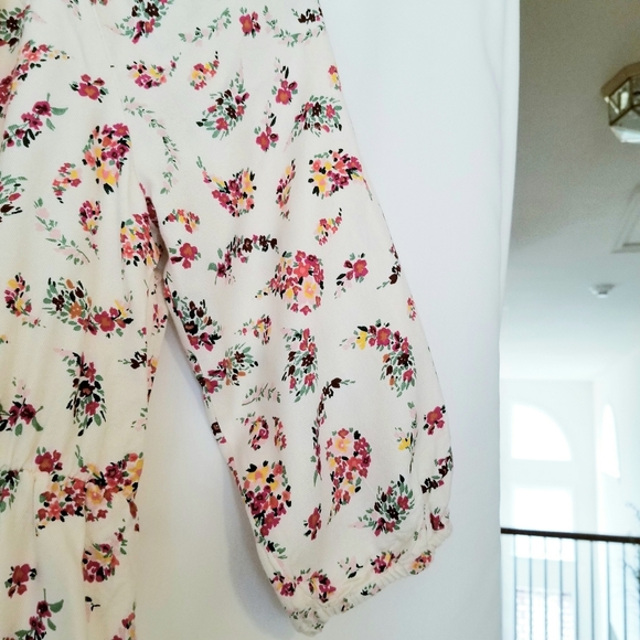 Old Navy Cream Floral Pattern Dress L - Picture 4 of 6